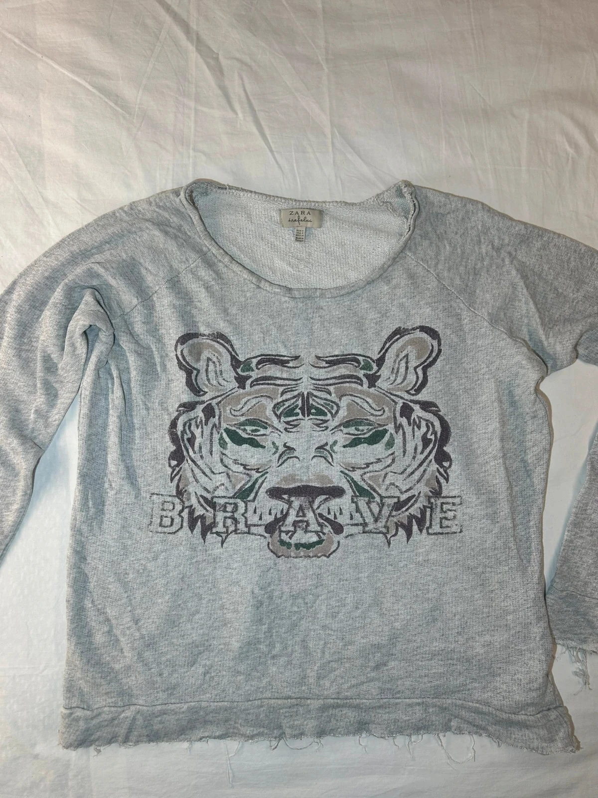 Pull à motifs vintage gris zara trafaluc